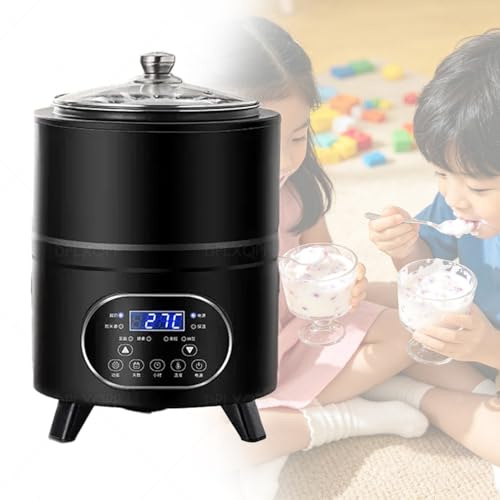 Yogurtera De Gran Capacidad 8l/12l,Yogurtera Profesional En Acero Inoxidable 304 Con Pantalla Lcd Y Temporizador,Yogurtera Automática Para Familia,Pequeños Negocios,Restaurantes,400w/600w Black-12L