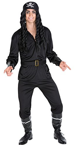 dressforfun tectake Herrenkostüm Pirat | Kostüm + Dreiecks-Kopftuch + Stiefelstulpen + Armstulpen & Gürtel | Captain Seeräuber Verkleidung (XXL | Nr. 300710)