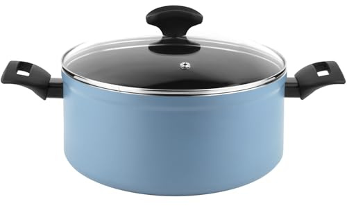 Fagor Maxima - Cacerola Azul 20cm + Tapa, Aluminio Forjado, Antiadherente Bicapa Ecológico, Libre de PFOA, Todas las Cocinas, Inducción, Fácil Uso
