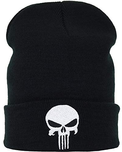 EXPRESS-STICKEREI Bonnet avec Broderie Heavy Metal Chaud Hiver Bonnet Bonnet Extensible et Doux à Revers Bonnet Unisexe