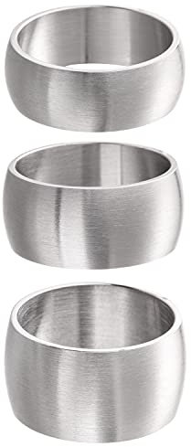 meditoys · Ring aus Edelstahl für Damen und Herren · Bandring 10 mm breit · Silber matt/Gebürstet Größe: 78 (24.8)