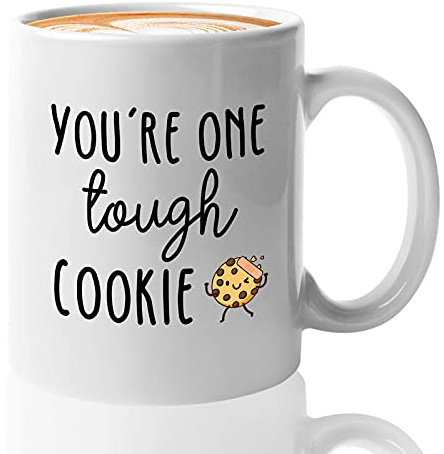 Tasse à café « You're One Tough Cookie » - Get Well Soon Food Cook Kitchen Cake Chocolate Chip Biscuit Maison de cuisson 325 ml Blanc