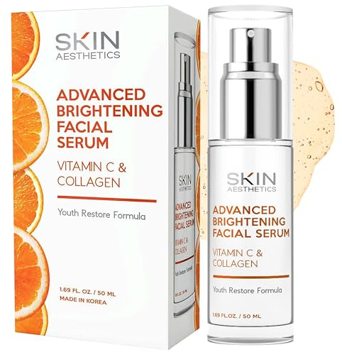 Skin Aesthetics Vitamin C Serum Mit Kollagen: Behandlung Für Dunkle Flecken, Hautklärung, Anti-Aging Und Akne. Koreanische Produkte Für Vitamin C Und Kollagen Pflege