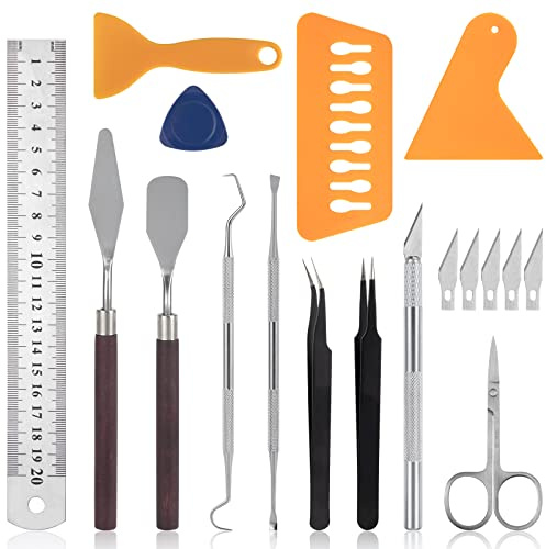 Herramientas de Vinilo, Herramientas de Deshierbe de Vinilo de Precision de Acero Inoxidable para Deshierba, Silueta, HTV, Cameos, Letras, Scrapbooking 18 Piezas