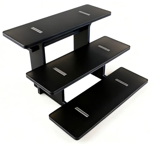 3 Tier Straight Tiered Display Stand, Portable Product Display Shelves, Farmers Market Display Shelf, Retail Display Stand for Vendor Events, Craft Shows, Dessert, Food Display Risers for Party