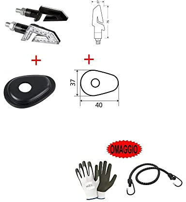 KOMPATIBEL MIT YAMAHA FJR 1300 AS 2012 BIS 2022 LED PAAR BLINKER + ADAPTER BLINKER FÜR MOTORRAD CARENATE NEKED YAMAHA 90246+90062 SCHWARZ UNIVERSAL ZUGELASSEN