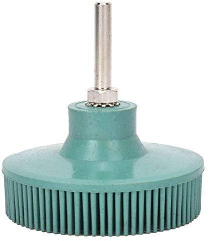 Disco Abrasivo con Setole , Resistente , In Gomma Smerigliatasbavatura , Lucidatura E Levigatura Di Metalli , Accessorio per Trapano , Ver de , 7 , 6 Cm (3 Pollici)