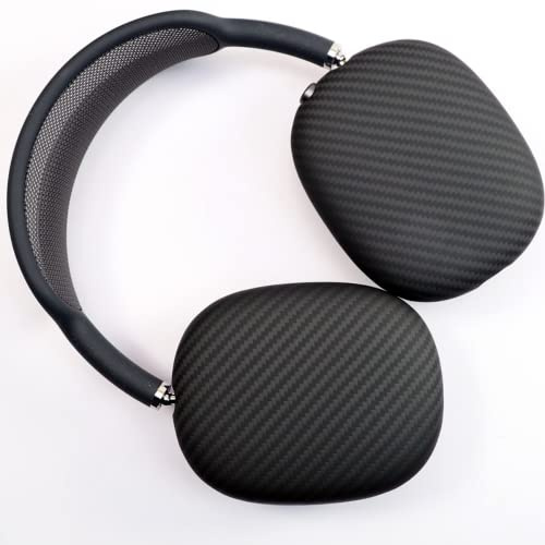 Schutzhülle aus Karbonfaser für AirPods Max, echte Karbonfaser-Hülle für AirPods Max Kopfhörer, mit AirPods Max-Abdeckungen, Apple-Kopfhörerhüllen, starker Schutz, dezent luxuriös (mattschwarz)