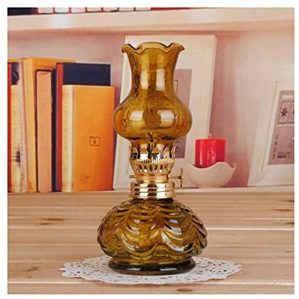 LXINMFEWY Lanterne tempête Vintage Artisanat Petite Lampe Huile Verre kérosène Huile Couple kérosène Chauffage rétro nostalgique Tente extérieure l'intérieur