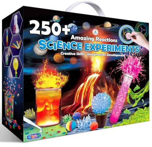 UNGLINGA Kit Científico con 250+ Experimentos para Niños, Kit de Ciencias Juego de Química Laboratorio Set, Volcán, Juguete CTIM Educativo Ideas de Regalo de Cumpleaños