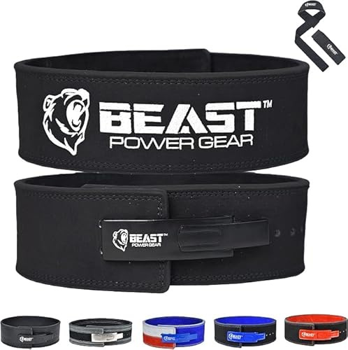 Beast Power Gear Gewichtheber-Gürtel mit Hebelverschluss, 10 mm und 13 mm Dicke, 10 cm breiter Gurt, erweiterte Rückenunterstützung für Gewichtheben, Powerlifting, Gewichtheben