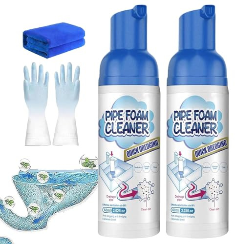 Pulitore in schiuma per tubi da 1/3 – Get Out Foaming Drain Cleaner, per rimuovere lo scarico della schiuma del lavandino, strumento di pulizia rapida per la pulizia della schiuma, per lo smaltimento