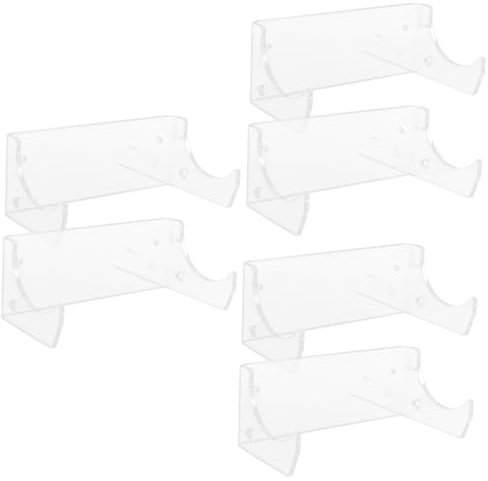 Ciieeo 6pcs Rolling Pin Storage Rack Wall Mount Acrylic Hanger Hooks Over Door Organizer