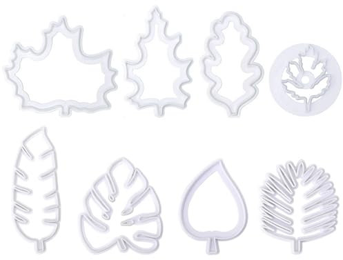 8 Piezas De Moldes Para Cortar Hojas, Moldes Para Hornear, Moldes De Plástico, Cortadores De Galletas, Cortadores De Fondant, Herramientas Para Hornear