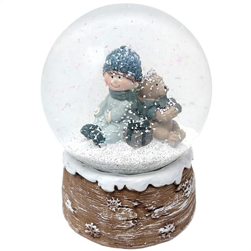com-four® Weihnachtsschneekugel – Festliche Dekoration mit ansprechendem, glitzerndem Schneefall Feiertage! [Auswahl variiert] (Bunt X-Mas 2)