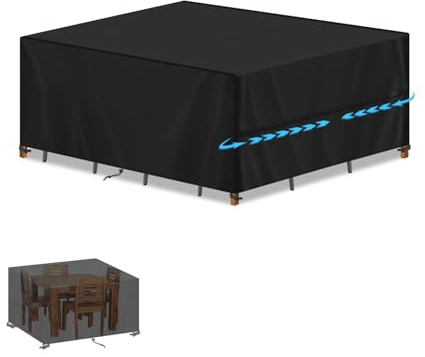 SIMPHAUS Abdeckung Gartentisch Abdeckung Gartenmöbel Wasserdicht,UV Beständig 420D Oxford Gewebe Abdeckplane Gartenmöbel Abdeckung für Gartenmöbel,Klapptisch,Garten Hochbeet,Balkonmöbel 120x100x75cm