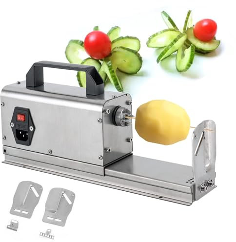 Cortadora De Papas En Espiral: Cortadora De Papas En Espiral EléCtrica Tornado, MáQuina Cortadora De Vegetales En Espiral, MáQuina Cortadora De Papas Fritas De Acero Inoxidable MáS Gruesa,110V