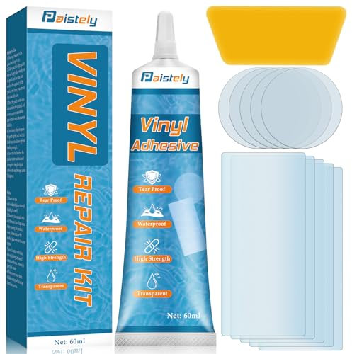 Kit Réparation Piscine, Kit Réparation Spa Gonflable, Kits Entretien Spa Étanche et Transparent, pour Matelas Pneumatiques, Structures Gonflables, Matériaux en EVA (60ML)