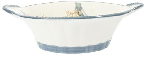 FUNOMOCYA Ciotola in Ceramica Con Manici Per Zuppa e Noodles Stoviglie Da Cucina Design Scandinavo Semplice Adatta Per Famiglie e Hotel