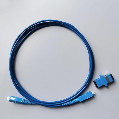 WANGF Cavo di prolunga in fibra ottica con armatura in acciaio SC/UPC-SC/UPC, cavo di collegamento in fibra ottica con armatura anti-topo SM FTTH da 2 metri(3MUPC With Adapter)