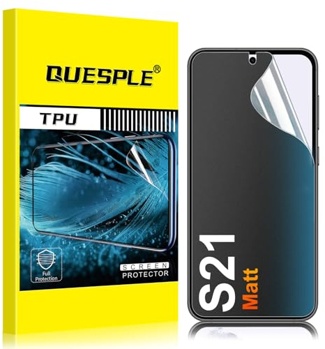 QUESPLE [3 Stück] Matt Schutzfolie für Samsung Galaxy S21 5G, Anti-Fingerabdruck, Blendschutz Matte Weich TPU Folie, Ultra-Klar Fingerabdruck-ID Unterstützen Displayschutzfolie