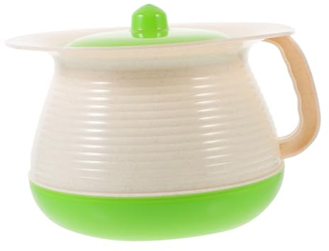 HAMPPLIES Children’s Portable Urine Pot with Lid, Plastic Unisex Chamber Pot and Bedpan for Infant Toilet Training, Lightweight Bathroom Aid for Travel and Home Use, Green