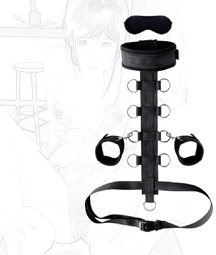 TRQOYTU Juego De Bondage BDSM, Juguetes Sexuales Extremos, Incluye Esposas, Collar, Venda Para Los Ojos, Ataduras Eróticas, Esposas, Correas De Fijación, Juego De Ataduras, Juego De Roles SM