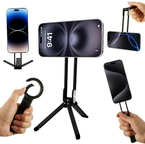 Magnetic Pocket Phone Tripod Foldable for iPhone 17/16/15/14/13 | Aluminium Smartphone Mini Portable Tripod Cell Phone Stand Magnet