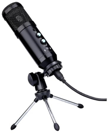 DIYEAH 1 Set Microfono Condensatore USB Professionale Cuffie Sensibilità per Registrazione e Streaming per Conferenze e Lezioni Riduzione Del Rumore