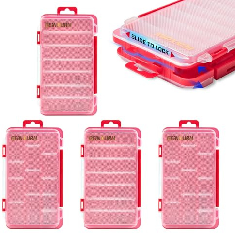 4 Stück Kleiner Flacher Sortimentskoffer für Kleinteile, Tragbarer Sortierbox mit Herausnehmbaren Trennwänden, Kunststoff Werkzeuge Aufbewahrung Sortimentskiste, Schrauben Bit Organizer Sortierkasten