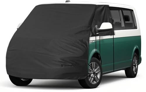 Scheibenabdeckung kompatibel mit VW T5 T6, Wasserdicht, UV-Schutz, Wohnmobil-Abdeckplane, Windschutzscheiben-Abdeckung vor EIS und Sonne, bedeckt gesamte Motorhaube