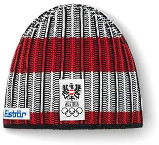 Eisbär Mütze Herren & Damen Cortina Oversized Rot - Merino Strickmütze für Männer mit Fleece schützt vor Kälte und Wind - Beanie atmungsaktiv thermoregulierend Wintermütze Haube aus Österreich