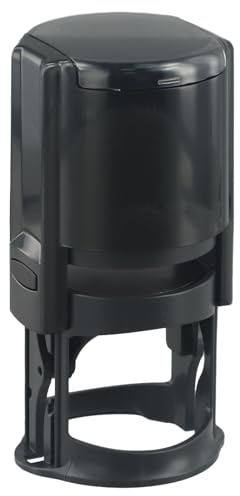 FUBESK Tampon encreur rond avec support pour bureau, entreprise et usage personnel, diamètre 40 mm, rouge, bleu ou noir