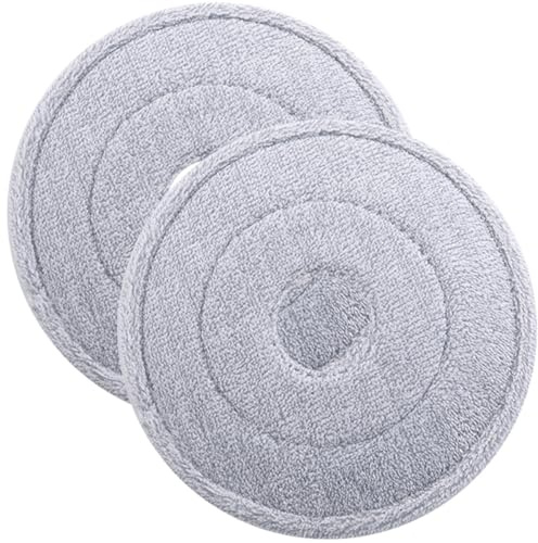 Garneck Têtes de Balai Rondes pour Vadrouille Rotative Lot de 2 de Rechange en Tissu Lavable Nettoyage Rapide Domicile
