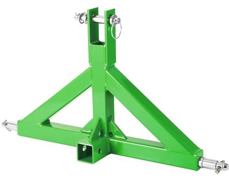 Attelage 3 Points pour Tracteur Cat.1 Crochet de Remorquage Barre de Traction Récepteur 2 Acier Renforcé Accessoire Agricole Vert sans Boule avec Trou Distinctif Plupart Tracteurs à Attelage 5 cm