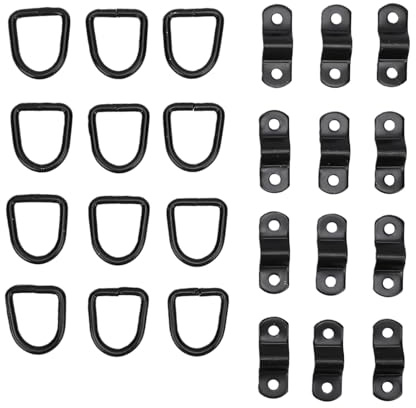 Jectse Ancore di Ancoraggio con Anello a D da 1/4 Pollice, Ancore con Anello di Ancoraggio a D per Carichi Pesanti per Campeggio Pick-up di Camion con Rimorchio, Anelli a per Carico, capacità di