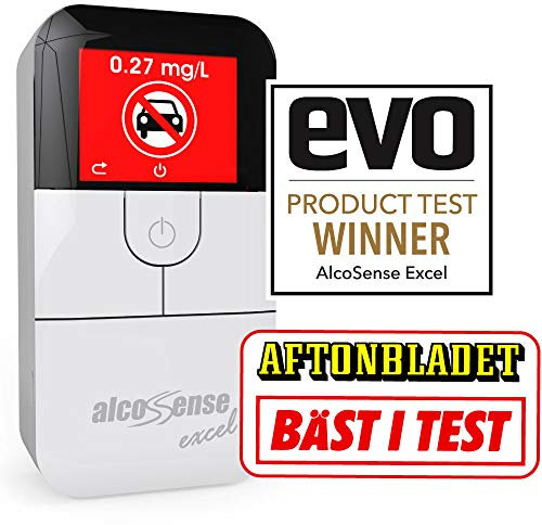 AlcoSense Excel Breathalyser | Police Derived Fuel Cell Alcohol Sensor | Auto Express “Best Buy” & Evo Magazine Breathalyzer Test Winner | CE Approved Alcohol Tester | Precision Designed in the UK