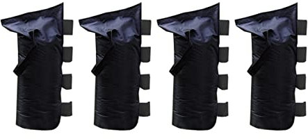 Rebecca Mobili set di 4 pesi per gazebi, sacchi sabbia per tendone fiere, sacchi da riempire per gazebo, fissaggio con velcro, neri, poliestere - 48 x 22 cm (H x L) - Art. RE6346