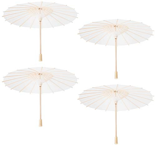 Weißer, leerer Papierschirm zum Selbermalen, dekorativer Regenschirm für Hochzeit, Brautparty, Party, Dekoration, Tanz-Requisiten, Foto-Requisite, 4 Stück