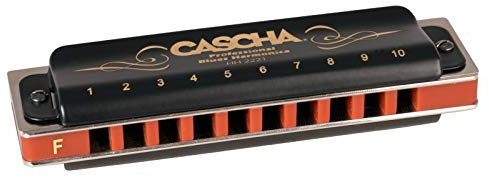 Cascha Professional Harmonica, Fa Maggiore Blues Harmonica, Armonica a Bocca a 10 fori per principianti e adulti con borsa e panno per la pulizia