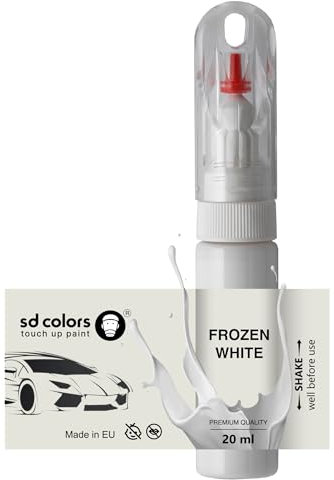 SD COLORS FROZEN WHITE TOUCH UP 20 ML PAINT CONVENIENT BRUSH FOR SCRATCH REPAIR FIX (JUST PAINT)