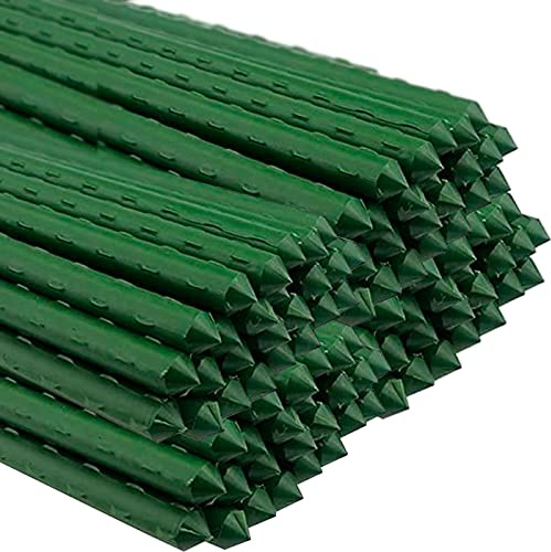 AC – Pack de 96 Tutores de Acero Plastificado para Plantas – Ideal para el Cuidado de Las Plantas – Varilla para el Cuidado de Las Plantas y Arboles (96 uds Ø 1,6 x 180 cm)