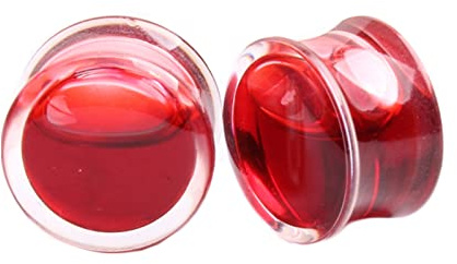 Bishilin Tunnel Piercing Acryl, Ohr Plug 6-20MM Rund mit Rot Flüssigkeit Ear Plugs Ohr Expander Set