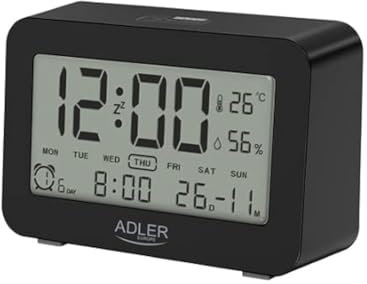 ADLER Batteriebetriebener Wecker, 3 Weckzeiten, beleuchtetes Display