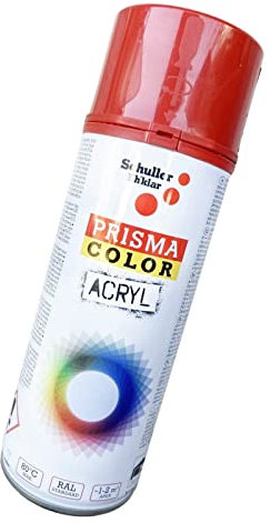 Lackspray Acryl Sprühlack Prisma Color RAL, Farbwahl, glänzend, matt, 400ml, Schuller Lackspray:Feuerrot RAL 3000
