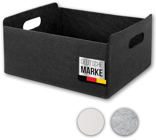 beschmann Aufbewahrungskorb Filz Organizer faltbare Aufbewahrungsbox Box Aufbewahrung Aufbewahrungsbox Kleiderschrank Regal Korb Filz Filzkorb Aufbewahrung Kleiderschrank (schwarz, 1er)