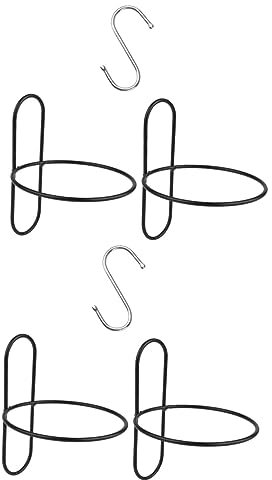 pflanzenständerYardwe Regalhalterung, 2 Sets, Metall-Pflanzgefäße, L-Halterungen, robuste Kunststoff-Blumentöpfe, Metallaufhänger, robuste Blumentöpfe, Eisenhaken, Metall-Topfständer, Eisen-
