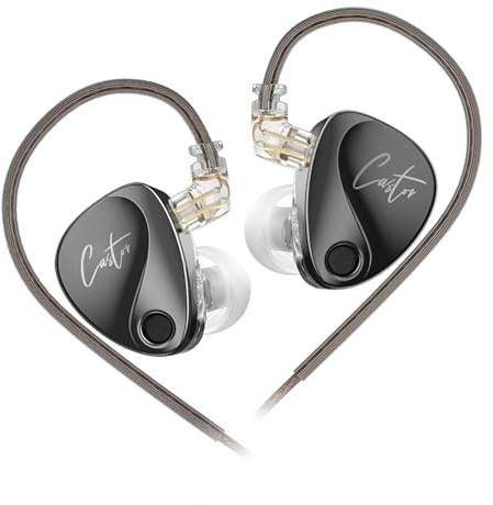KZ Castor in Ear Monitor, HiFi migliorati Bass in Ear Headphone, Dual-Dynamic Driver Gaming Earbuds, 2PIN-C Cavo staccabile