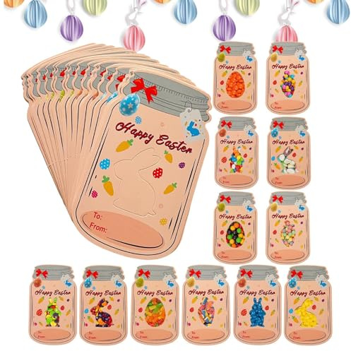 Glad påskkort, 24 uppsättningar påskkort, utbytespresenter till elever i klassrummet, kaninägg, presenter till barn, vistaprint roliga påskkort 24-pack glad påskkortsset, O