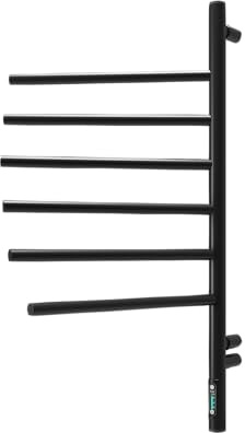 Elna Handtuchheizkörper Elektrisch 78W 79x40 cm – Schwarz Matt – 6 Schwenkarme – Smart-Thermostat – IP44 – Wandmontage